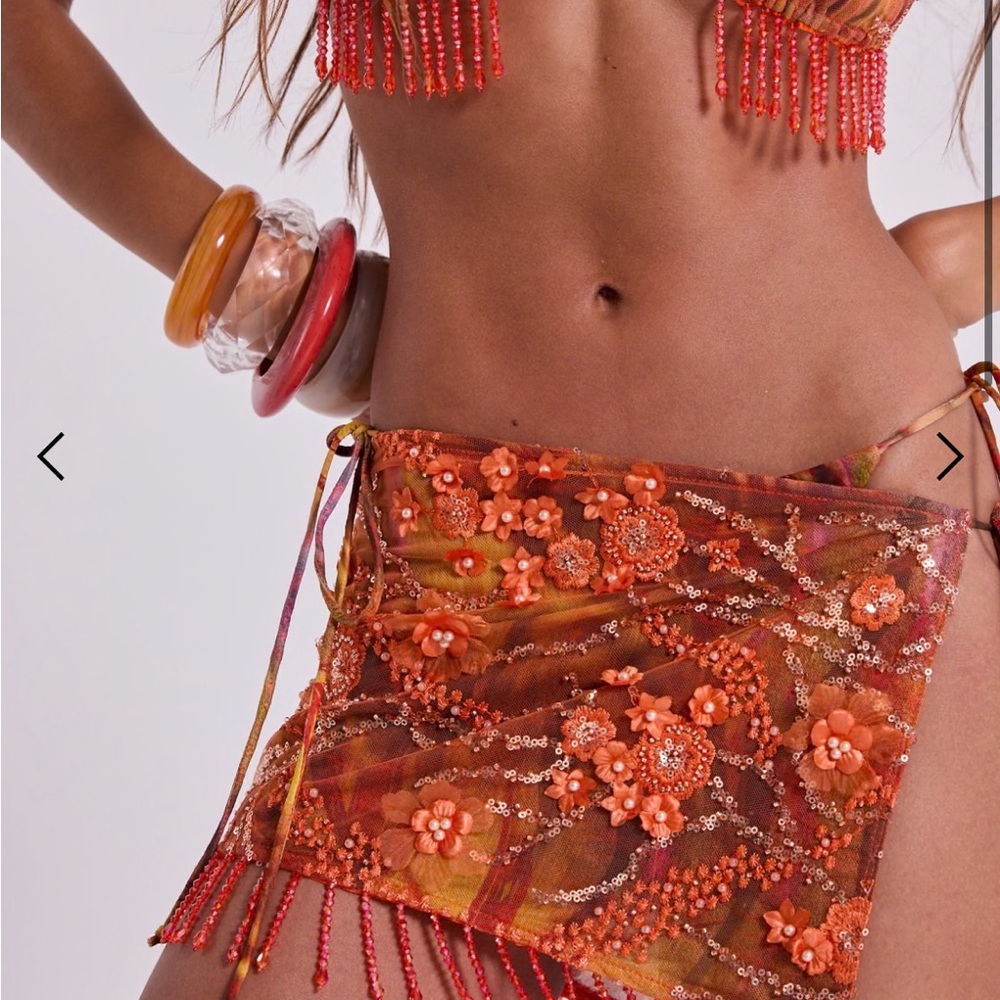 Jaded London Melona Embellished Wrap Skirt